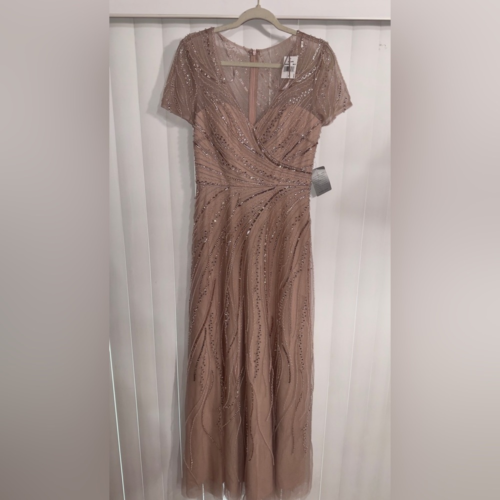 Xscape Rose Gold Sequin Maxi Dress